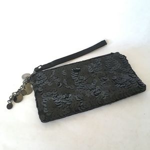 Black Sequin Wristlet
